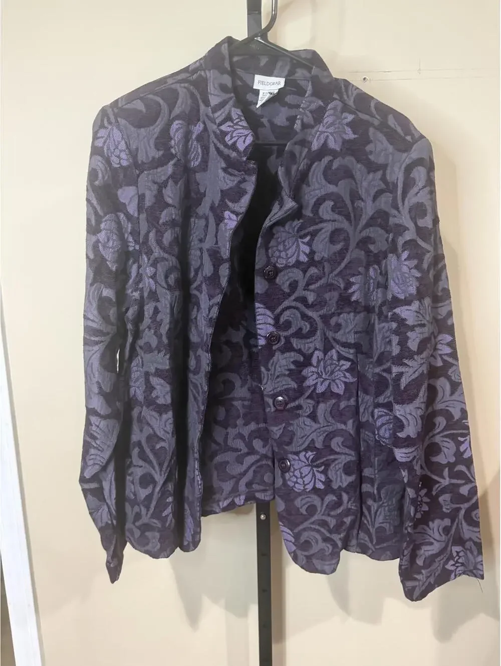 Field Gear XL Purple Women's Floral Patterned Button-Up Jacket